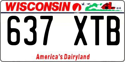 WI license plate 637XTB