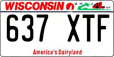 WI license plate 637XTF