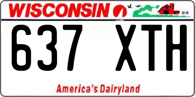 WI license plate 637XTH