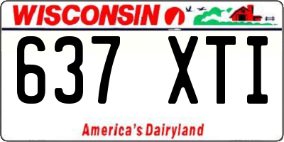 WI license plate 637XTI