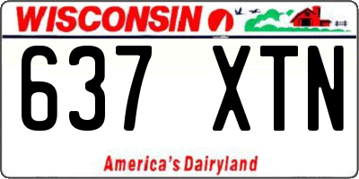 WI license plate 637XTN