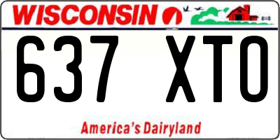 WI license plate 637XTO