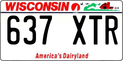 WI license plate 637XTR