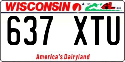 WI license plate 637XTU