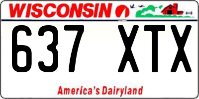 WI license plate 637XTX
