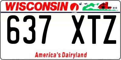 WI license plate 637XTZ