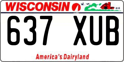 WI license plate 637XUB