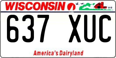 WI license plate 637XUC