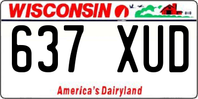 WI license plate 637XUD
