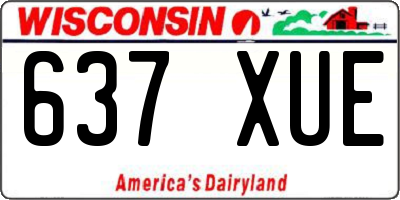 WI license plate 637XUE