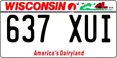 WI license plate 637XUI