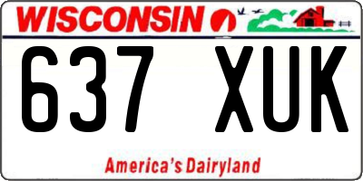 WI license plate 637XUK