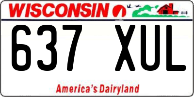 WI license plate 637XUL