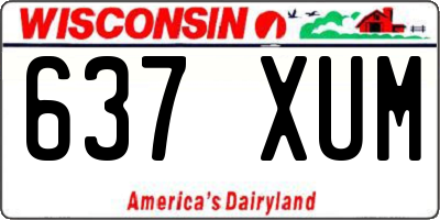 WI license plate 637XUM