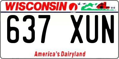 WI license plate 637XUN