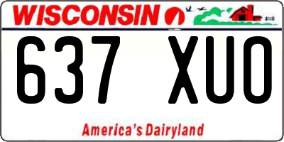 WI license plate 637XUO