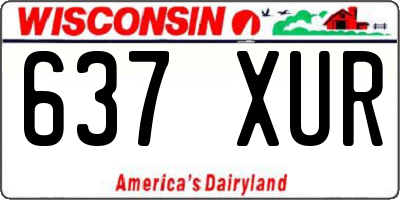 WI license plate 637XUR