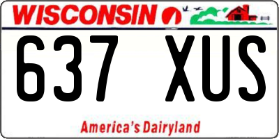 WI license plate 637XUS