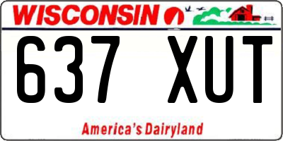 WI license plate 637XUT