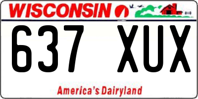 WI license plate 637XUX