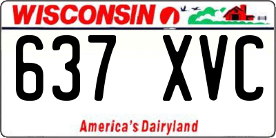 WI license plate 637XVC