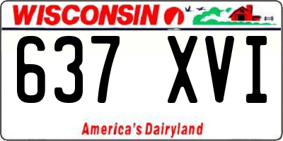 WI license plate 637XVI