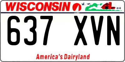 WI license plate 637XVN