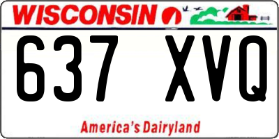 WI license plate 637XVQ