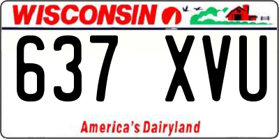 WI license plate 637XVU
