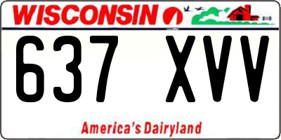 WI license plate 637XVV