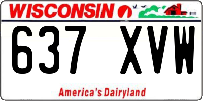 WI license plate 637XVW
