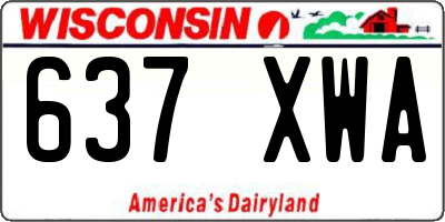 WI license plate 637XWA