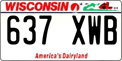 WI license plate 637XWB