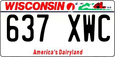 WI license plate 637XWC