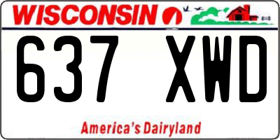 WI license plate 637XWD