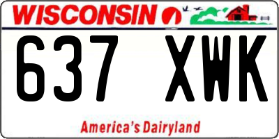 WI license plate 637XWK