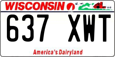 WI license plate 637XWT