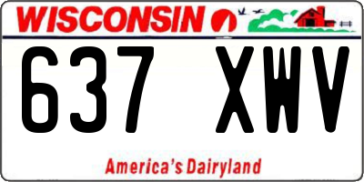 WI license plate 637XWV