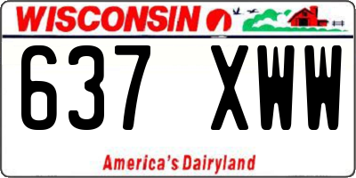 WI license plate 637XWW