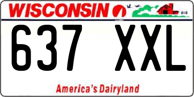 WI license plate 637XXL