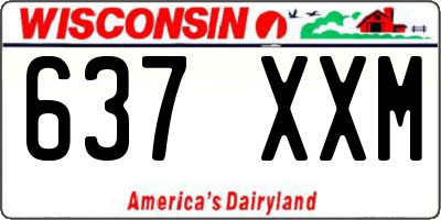 WI license plate 637XXM