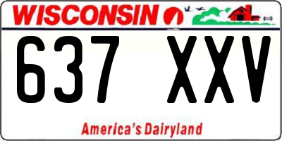 WI license plate 637XXV