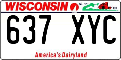 WI license plate 637XYC