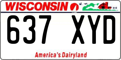 WI license plate 637XYD