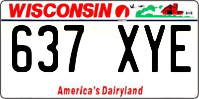 WI license plate 637XYE