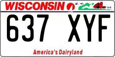 WI license plate 637XYF