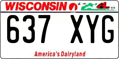 WI license plate 637XYG