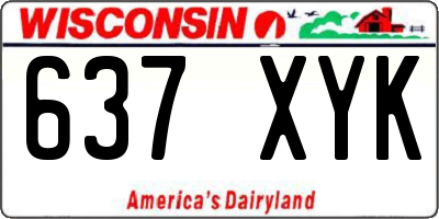 WI license plate 637XYK
