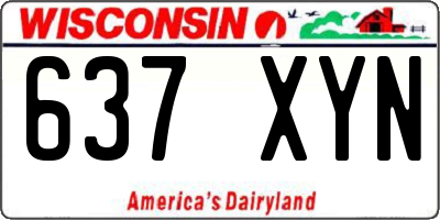 WI license plate 637XYN