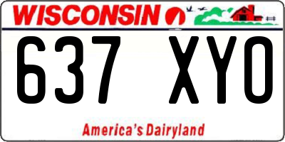 WI license plate 637XYO